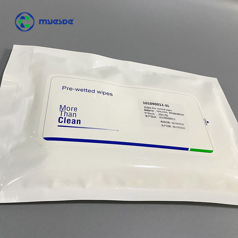 Laser Sealed Pre Saturated Wipes 9 Inch Polyester Knit IPA Cleaning For Semiconductor Clean Room